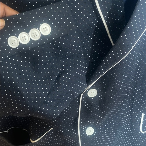 Men's Black Blazer with White Trim - Picture 3 of 9